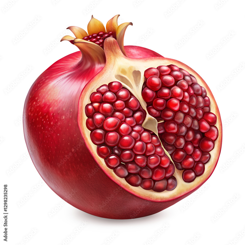 Quarter pomegranate isolated on transparent background png Quarter pomegranate isolated on transparent background png