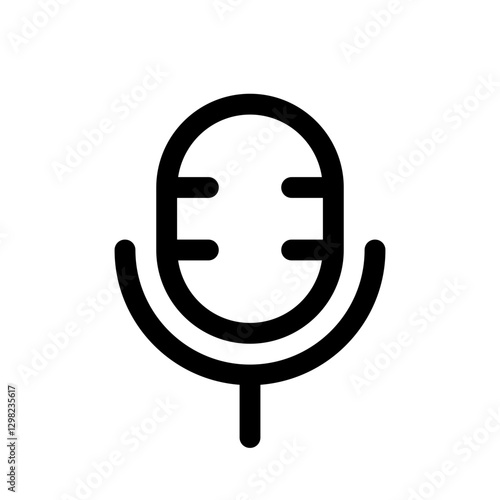 portable microphone line style, perfect for user interface projects