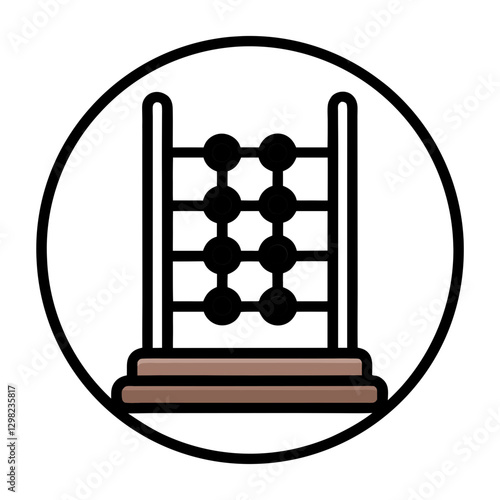 Abacus Icon Vector. Educational Math Counting Tool Symbol