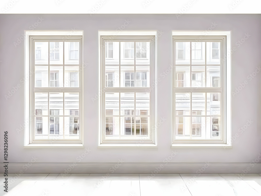 Triple Window Room Illustration Triple Window Room Illustration