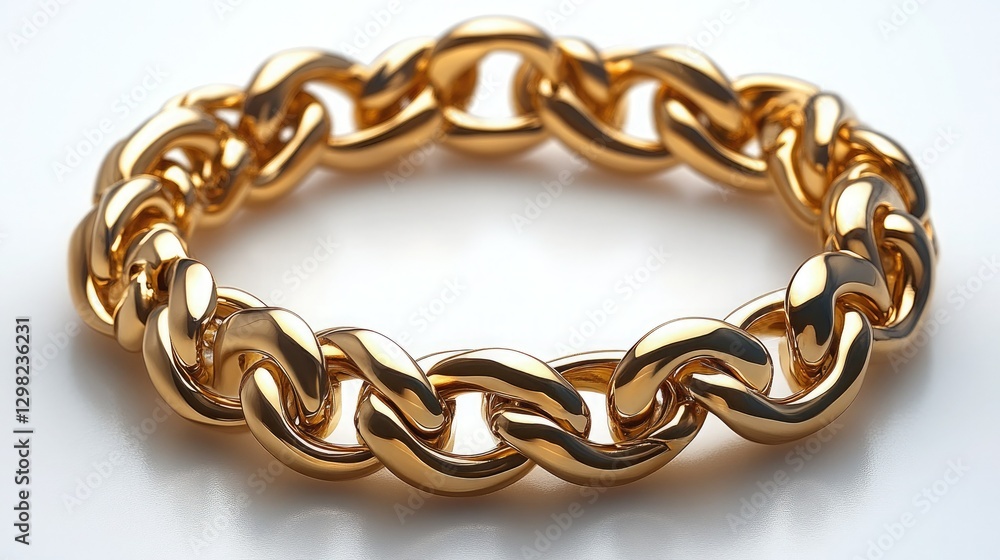 Fototapeta premium A classic gold bracelet on a white background