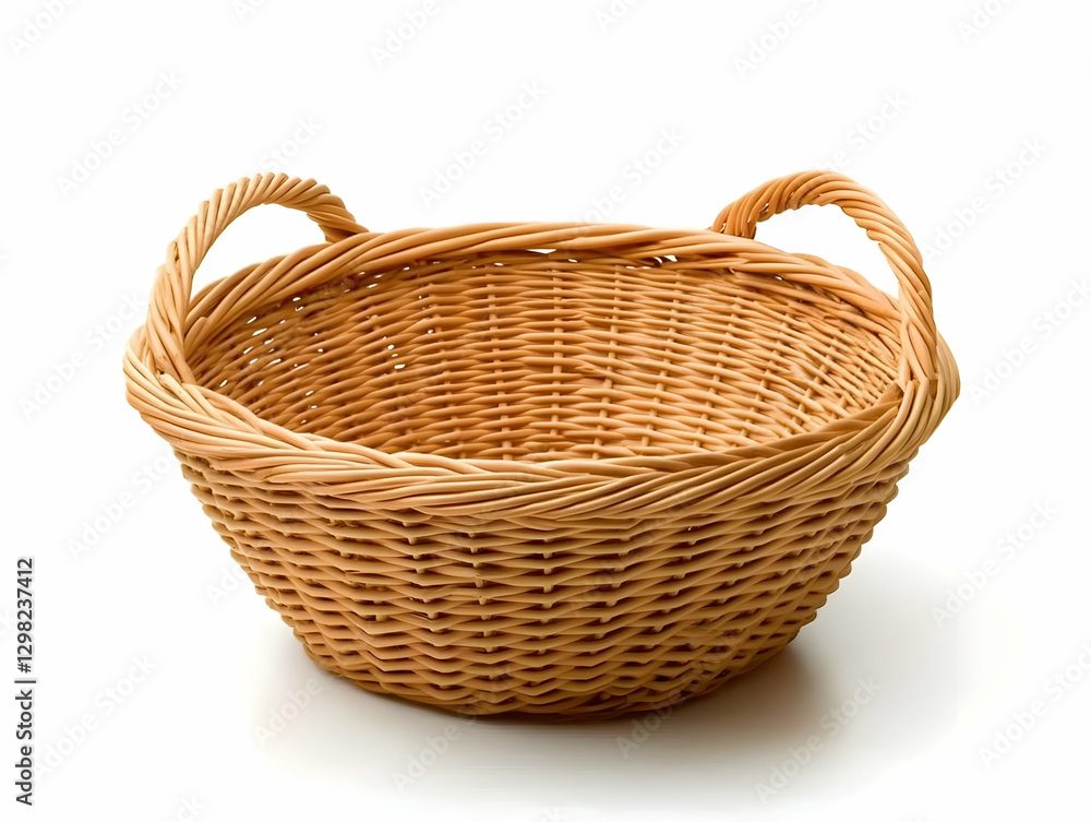 Empty Wicker Basket, Brown, Woven, Rustic Empty Wicker Basket, Brown, Woven, Rustic