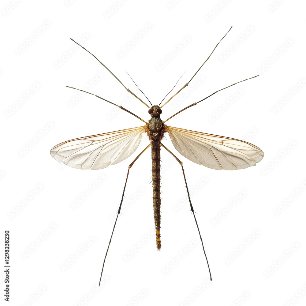 Detailed view of a mosquito specimen against a transparent background showcasing its distinct features and structure, mosquito colis on transparent backgroundfile Detailed view of a mosquito specimen against a transparent background showcasing its distinct features and structure, mosquito colis on transparent backgroundfile