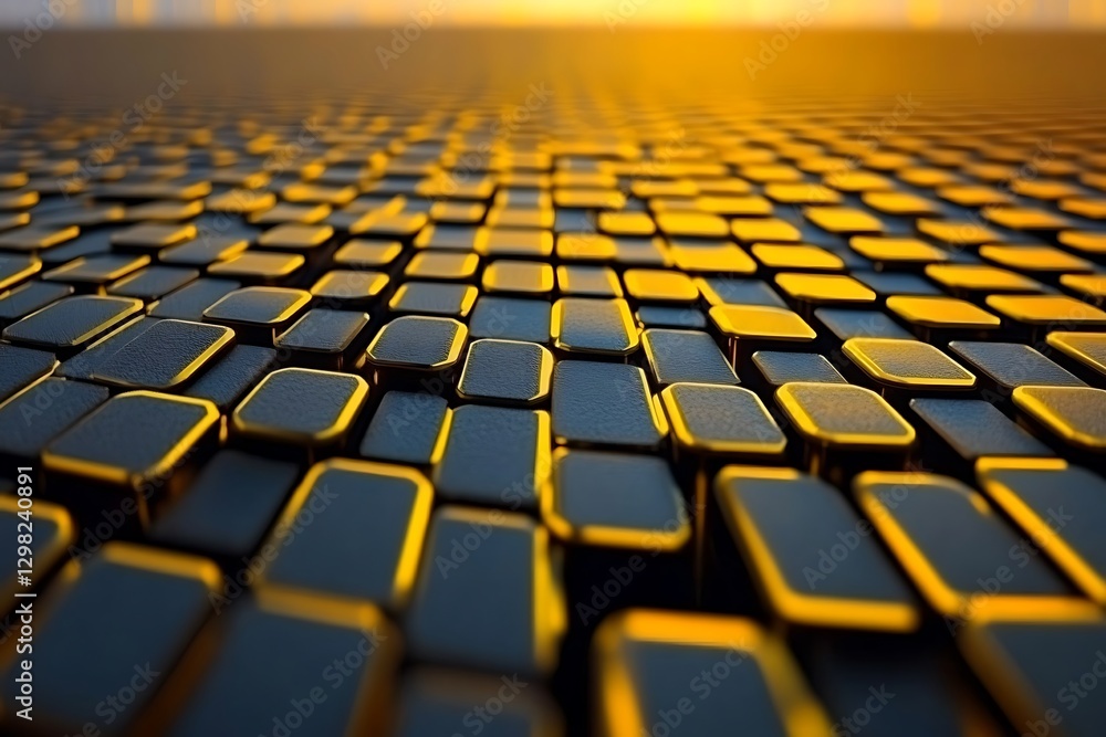 Obraz premium Golden Cubes Sunset Landscape