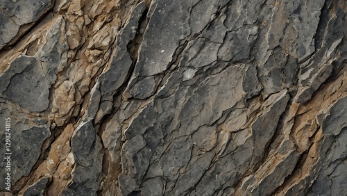 Extreme close-up of weathered stone surface, capturing its raw and rugged texture