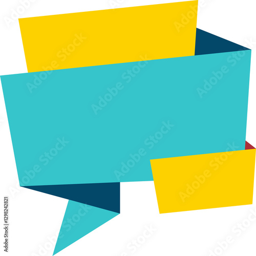 colorful origami speech bubble