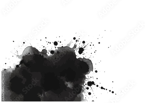 墨が垂れた模様、水墨