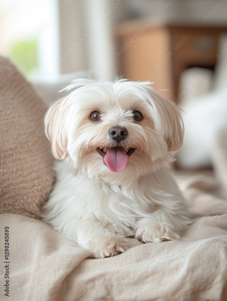 Portrait of Poodle puppy dog sit and smile cheerful Portrait of Poodle puppy dog sit and smile cheerful