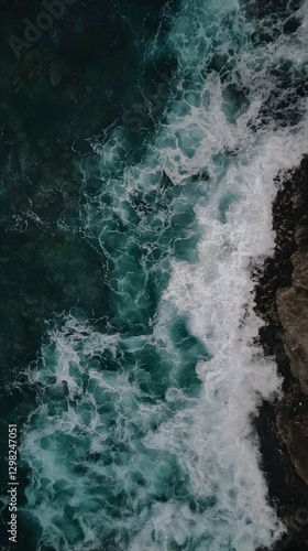 Ocean Wave Crashing Realistic Image