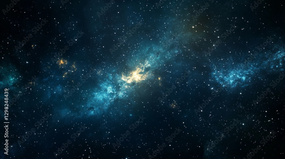 Naklejka premium Mesmerizing milky way galaxy star-filled night sky with cosmic dust and glowing nebulae