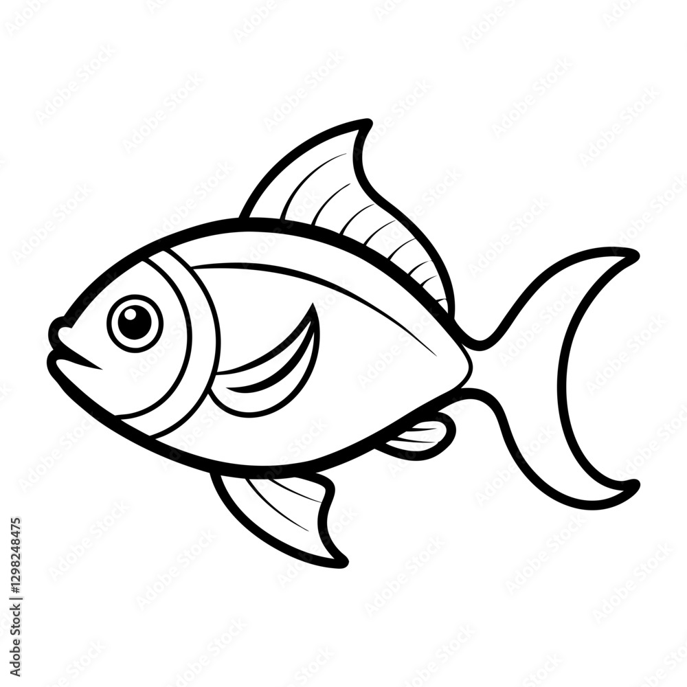 Fototapeta premium Fish Line Art Vector Illustration