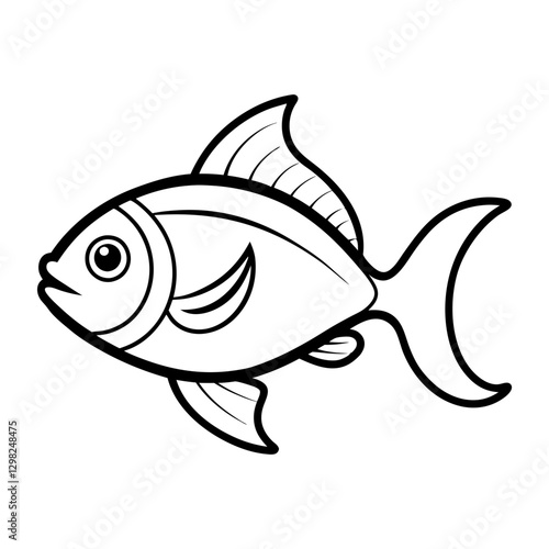 Fish Line Art Vector Illustration