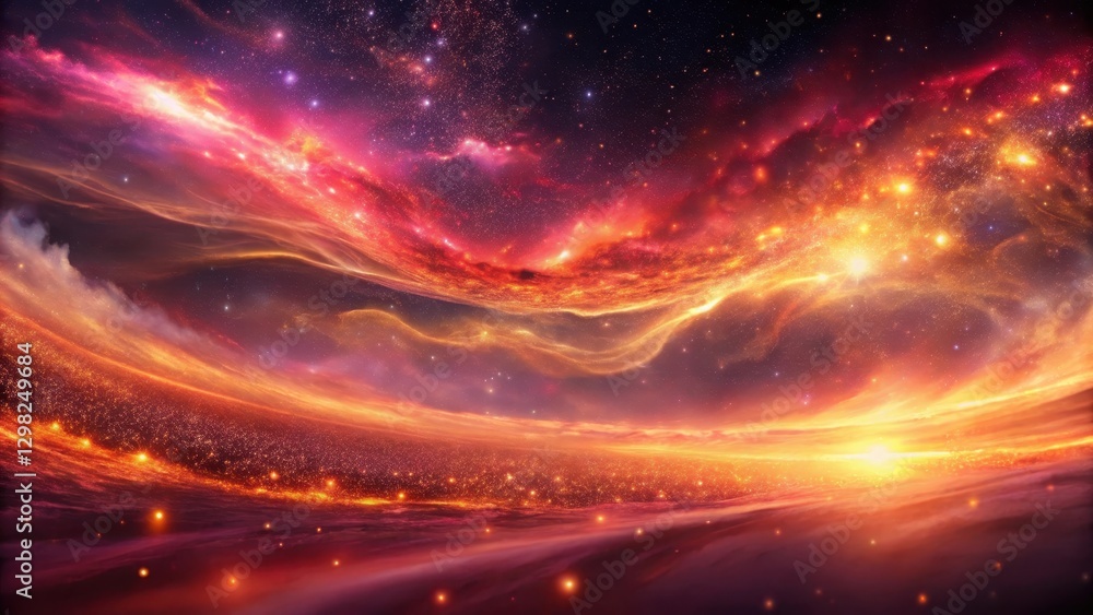 A Celestial Tapestry of Fiery Nebulae and Glowing Stardust, a Vivid Panorama of Cosmic Wonders A Celestial Tapestry of Fiery Nebulae and Glowing Stardust, a Vivid Panorama of Cosmic Wonders
