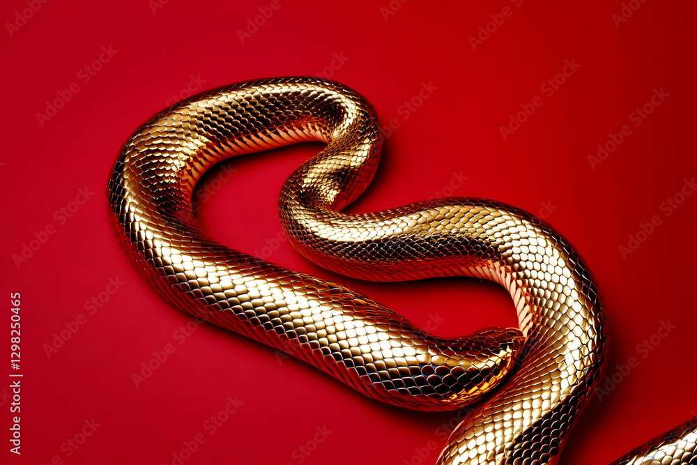 Golden Snake 3D Illustration Golden Snake 3D Illustration