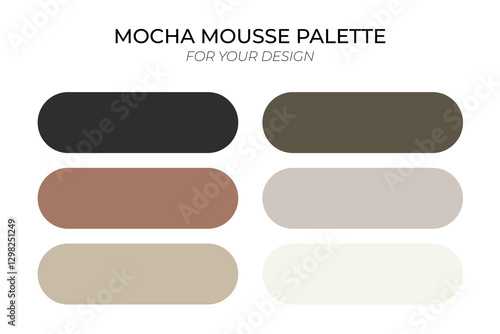 Beautiful mocha mousse palette for your design. Color of 2025 year and colors harmony template on white background