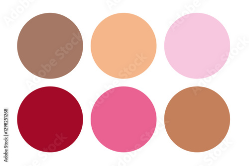 Trendy color swatches set. Mocha mousse colors harmony palette