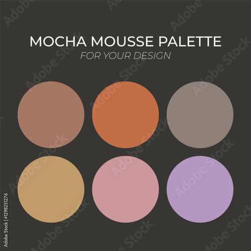 Beautiful mocha mousse palette for your design. Color of 2025 year and colors harmony template on black background