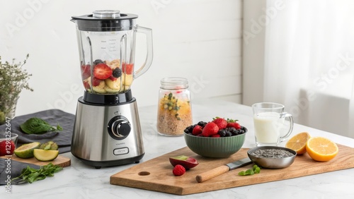 Stainless Steel Blender with Fruit Ingredients
