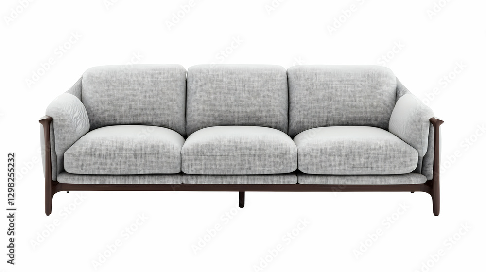Modern Three-Seater Sofa 3D Render