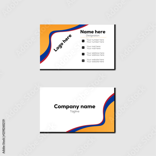 Gold and white business card.