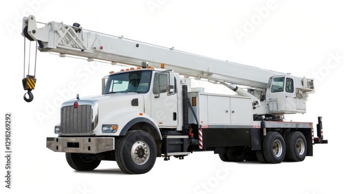 White Truck Mounted Crane
