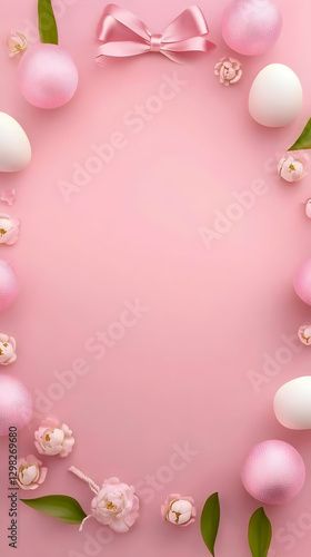 Pastel Pink Easter Eggs Illustration