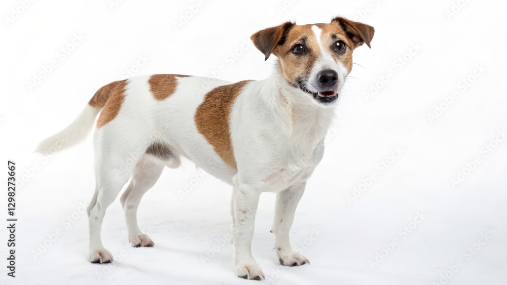 White and Brown Dog Portrait