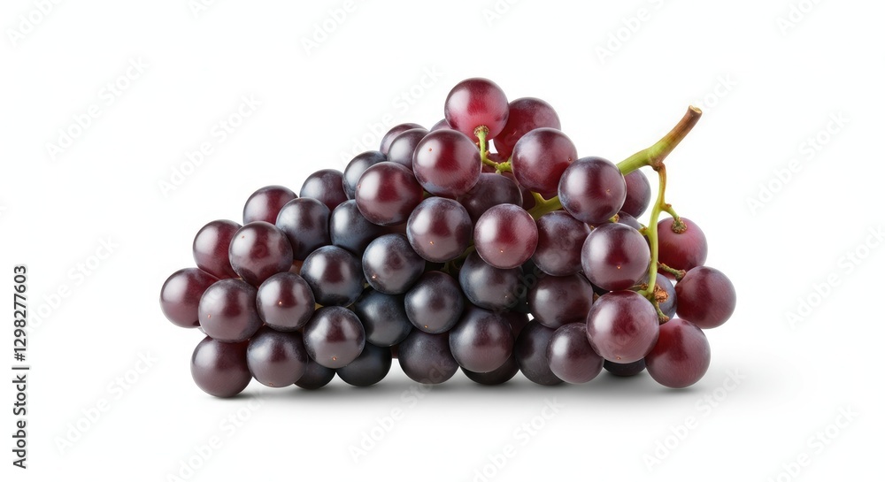 Cluster of fresh purple grapes on white background Cluster of fresh purple grapes on white background