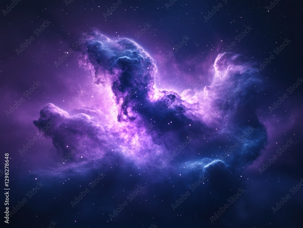 Obraz premium Purple Nebula in Deep Space