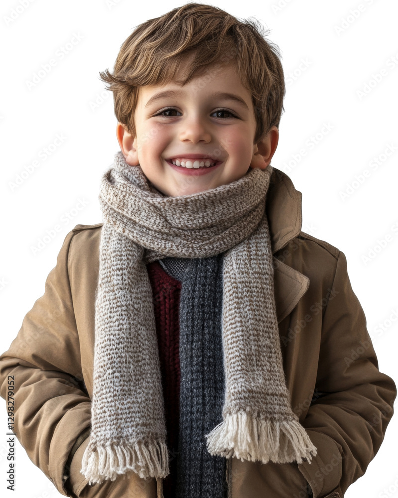 Smiling child wearing winter clothes with transparent background Smiling child wearing winter clothes with transparent background