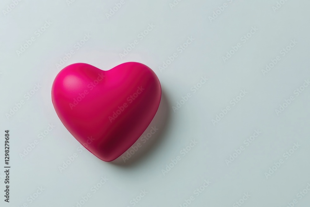 Bright pink heart on soft background symbolizes love and affecti Bright pink heart on soft background symbolizes love and affecti