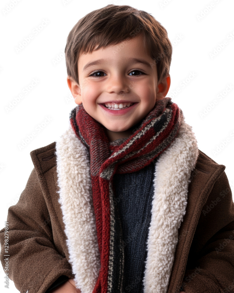 Smiling child wearing winter clothes on transparent background Smiling child wearing winter clothes on transparent background