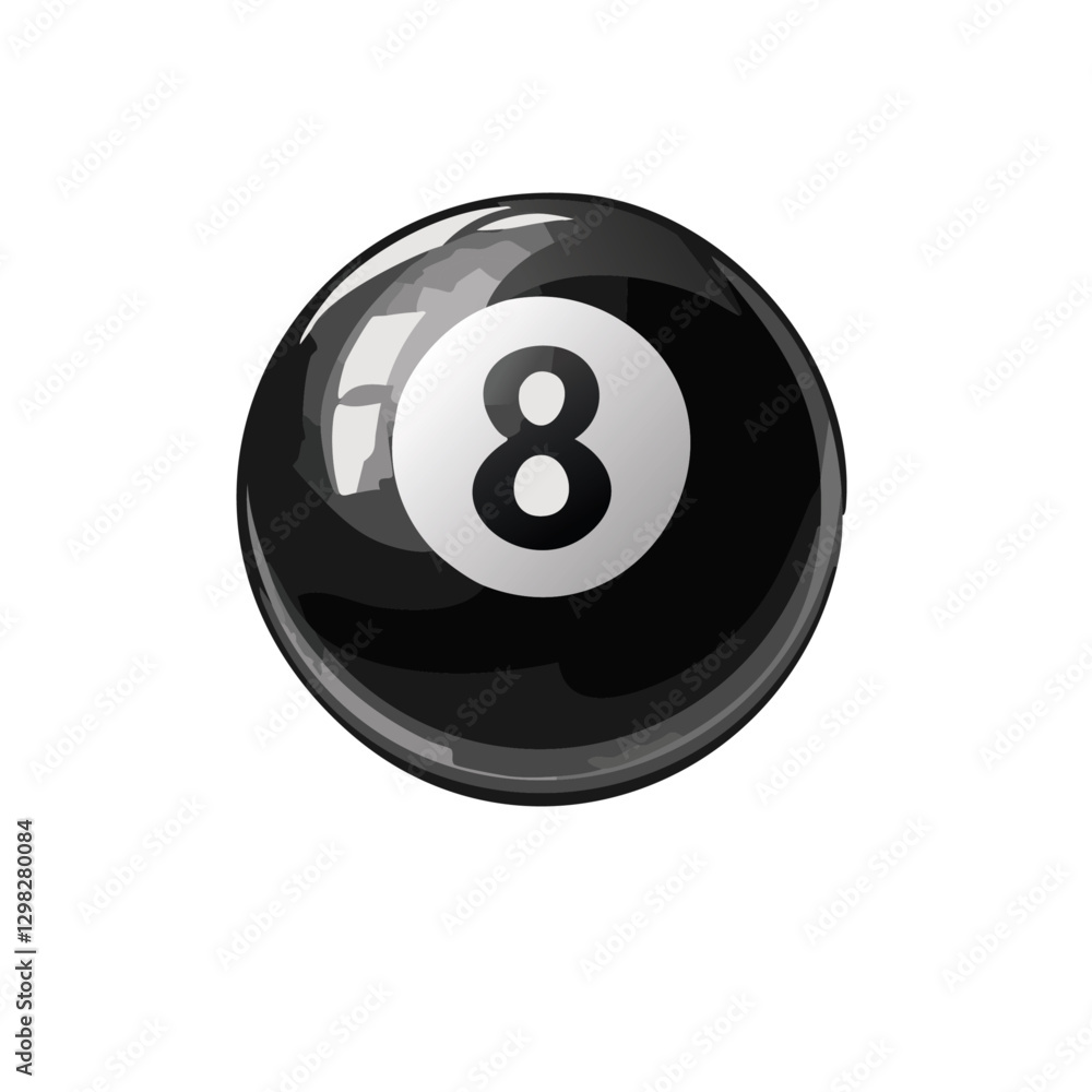 pool ball number eight vector icon design