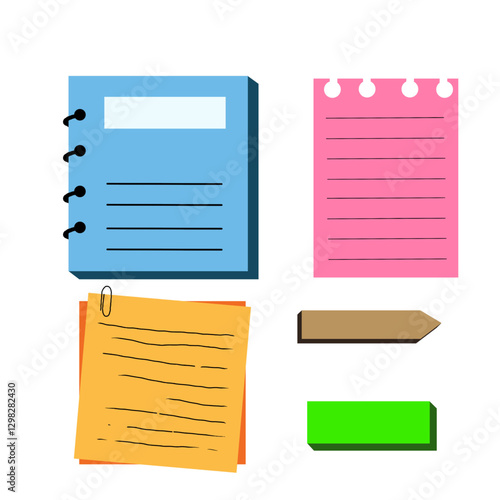 various ty[es of sticky note paper icon. suitable to place on note theme icon