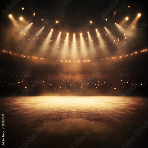 concert hall lights shining misty blurry effect