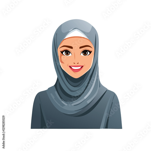 Obraz na płótnie arab saudi arabian woman wearing a gray scarf vector icon design w salonie