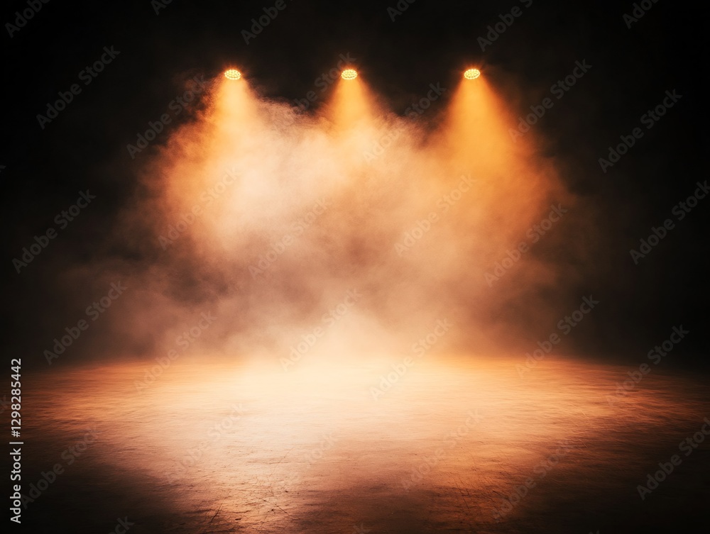 Obraz premium deep orange stage light with soft smoky effect