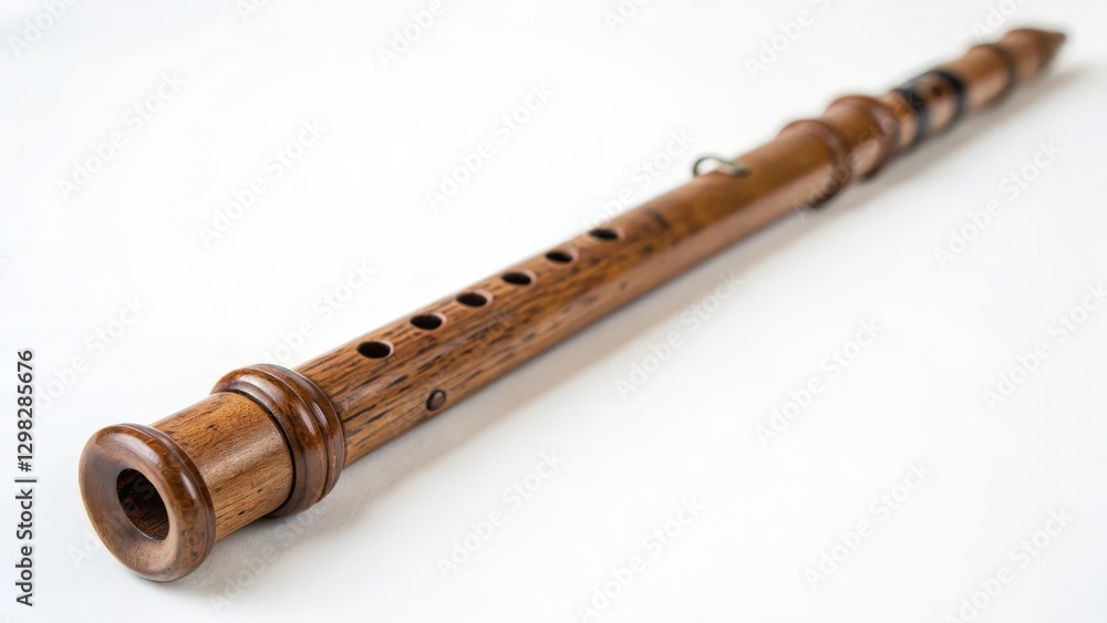 Naklejka premium Wooden Flute Musical Instrument