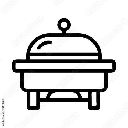 Vector icon of a chafing dish featuring a sleek design, perfect for showcasing culinary presentations at events or gatherings