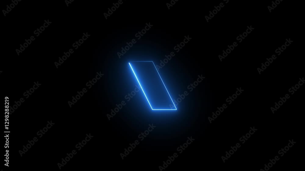 Glowing neon line 4k animation blue color on a black background. Glowing neon line 4k animation blue color on a black background.