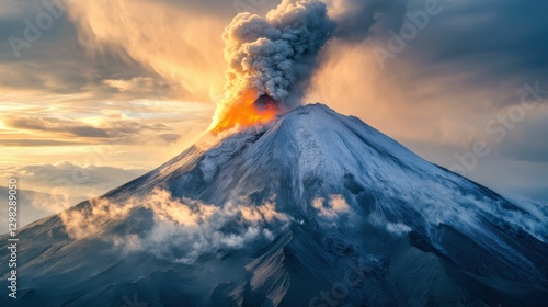 Chimborazo Volcano. Majestic Ecuadorian Mountain Peak