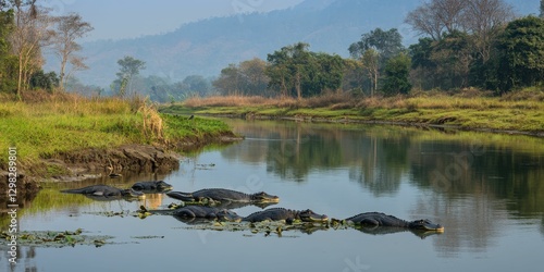 Chitwan National Park: Endangered Gharials Basking in Conservation Area of Nepal