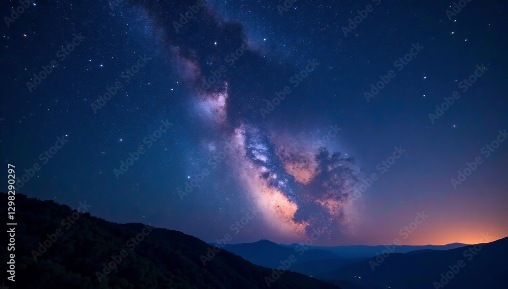 Stunning view of night sky filled with twinkling stars and milky way, sky, celestial Stunning view of night sky filled with twinkling stars and milky way, sky, celestial