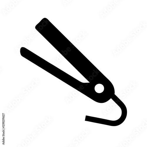 Black flat iron icon designed as a vector graphic suitable for various applications and uses from digital design to print