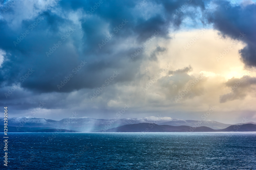 A glimpse of sun on a stormy winter day A glimpse of sun on a stormy winter day