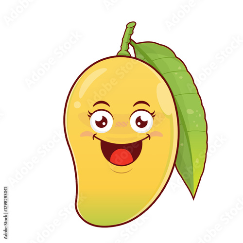 mango playful face cartoon cute