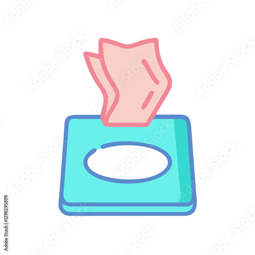 Vector icon displaying makeup removal wipes with a soft design for beauty and skincare applications, emphasizing gentle cleansing and convenience for daily routines