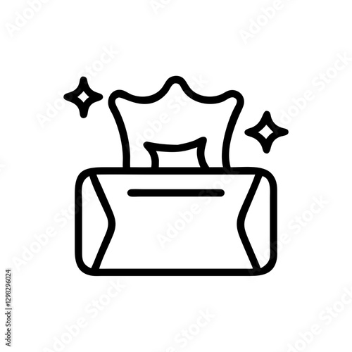 Makeup removal wipes icon featuring a clean, simple design depicting wipes and sparkling elements conveying freshness and cleanliness