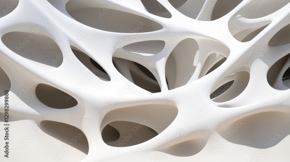 Abstract white organic structure with a complex network of interconnected lines and shapes. Abstract white organic structure with a complex network of interconnected lines and shapes.