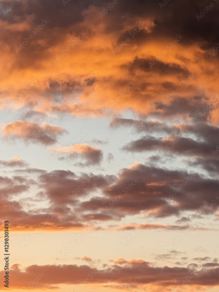 Sunset Red Evening Skies with Large Clouds In the Sky Sunset Red Evening Skies with Large Clouds In the Sky